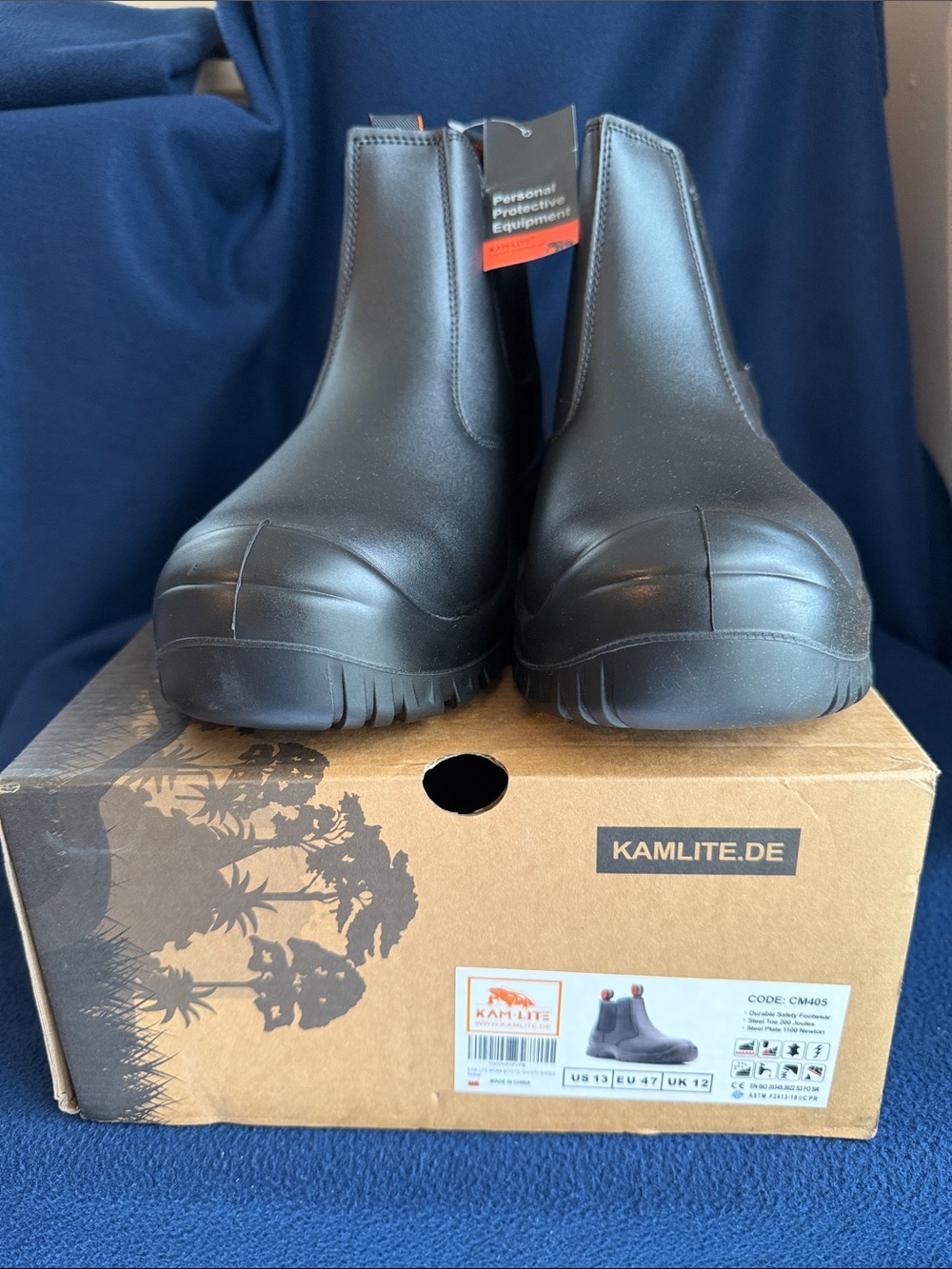 KamLite Slip-On Safety Chelsea Boots Sz 12UK 13US P787@SS